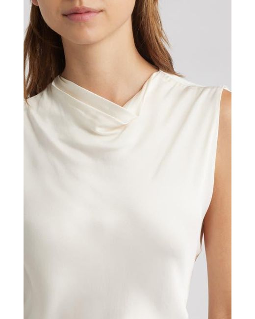 Mango White Mart Drape Neck Top