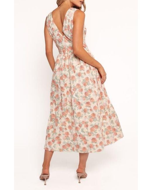Petal & Pup Pink Velda Floral Cotton Midi Dress