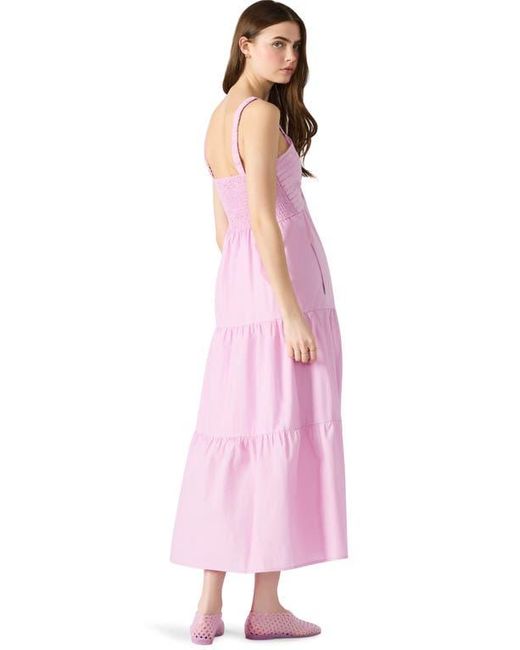 Steve Madden Pink Eliora Tiered Cotton Sundress