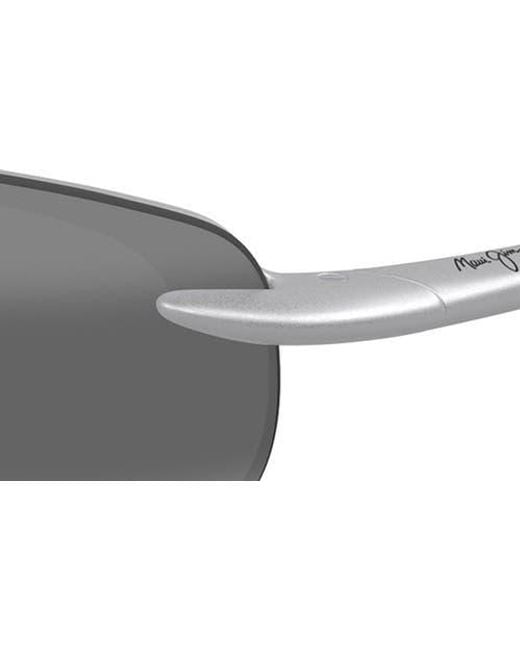 Maui Jim Gray Hookipa 63Mm Polarizedplus2 Rectangular Sunglasses