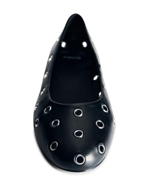 Mango Black Grommet Ballet Flat