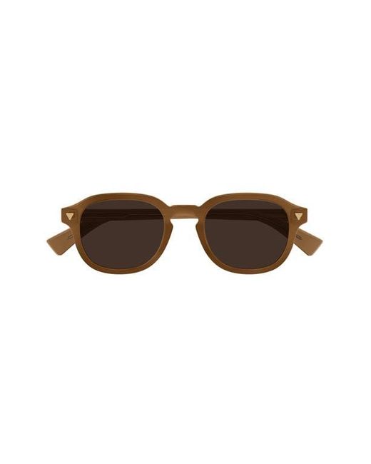 Bottega Veneta Brown 49Mm Small Round Sunglasses for men