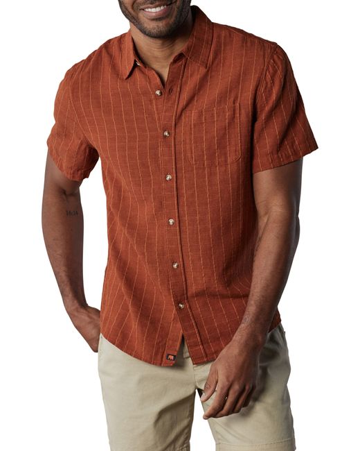The Normal Brand Brown Freshwater Short Sleeve Button-up Shirt for men