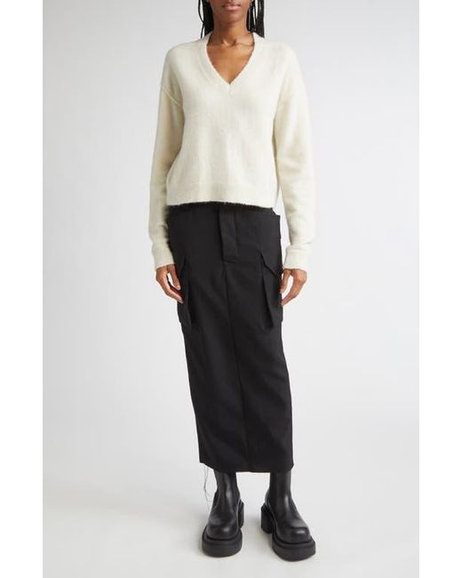Rick Owens Black Firbanks Virgin Wool Twill Cargo Skirt