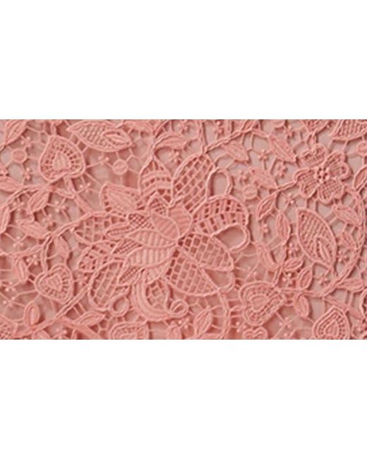 Carolina Herrera Pink Long Sleeve Guipure Lace Sheath Dress