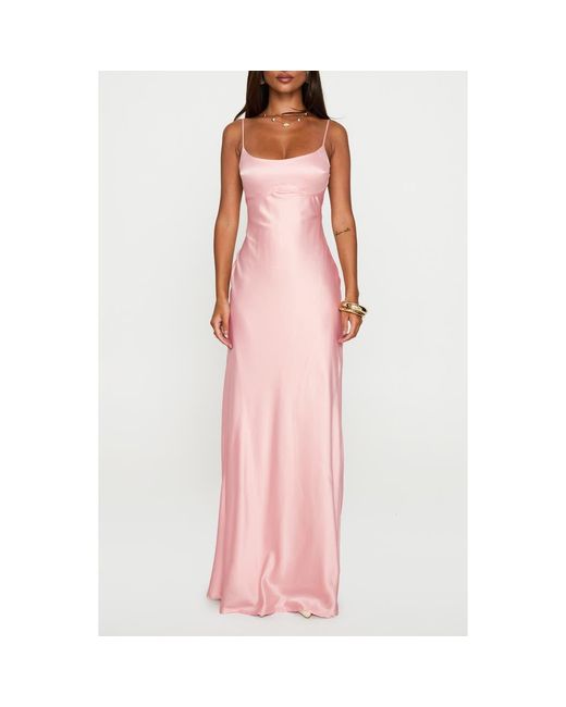 Princess Polly Pink Ravia Satin Maxi Slipdress