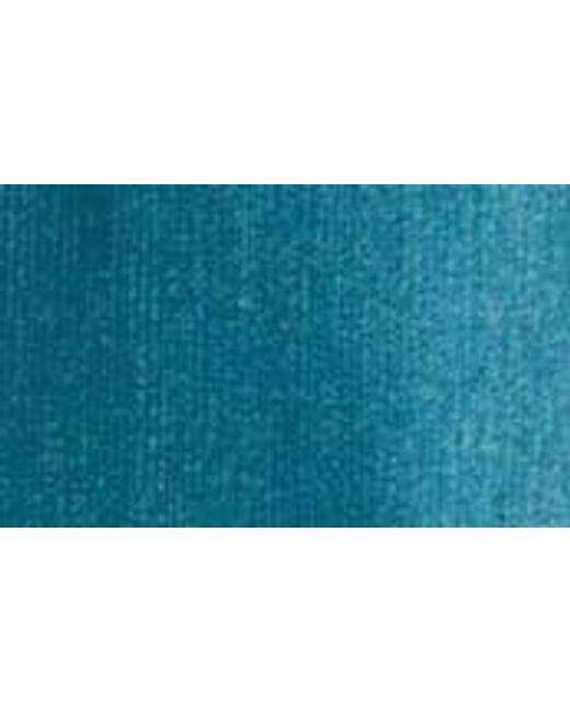 FLORET STUDIOS Blue Cascading Ruffle Long Sleeve Satin Dress