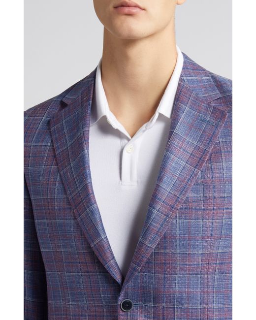 Peter Millar Blue Tailored Fit Plaid Wool for men