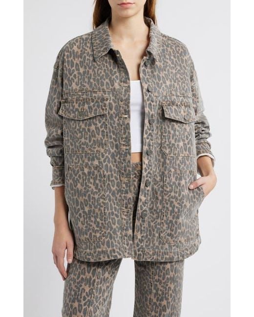 Hidden Jeans Gray Cheetah Print Oversize Shacket