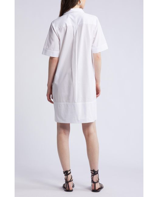 Nordstrom White Poplin A-line Shirtdress