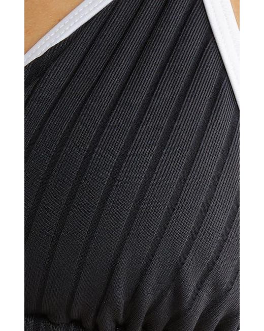 Solid & Striped Black Iris Rib Bikini Top