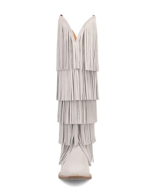 Dingo White Wild Child Fringe Knee High Western Boot