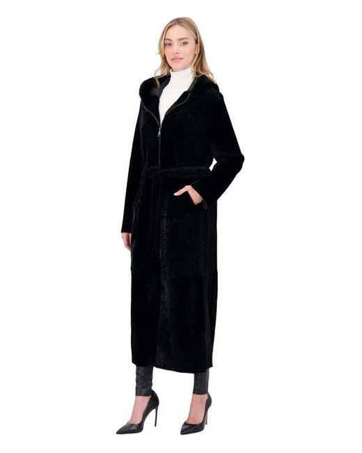 Gorski Black Reversible Textured Shearling Lamb Coat