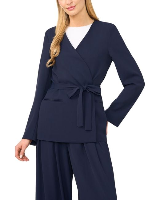 Halogen® Blue Wrap Blazer
