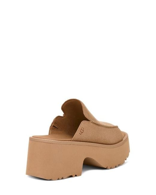 Ugg Brown New Heights Platform Slide Sandal