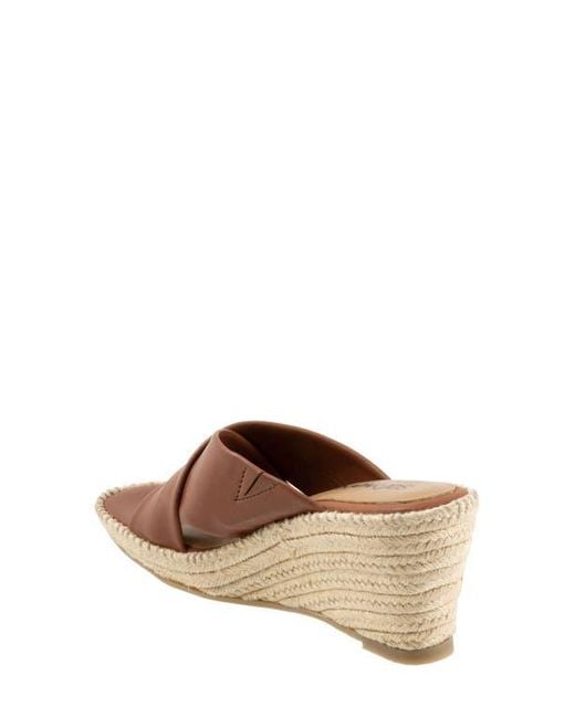Softwalk® Brown Hastings Espadrille Platform Wedge Slide Sandal