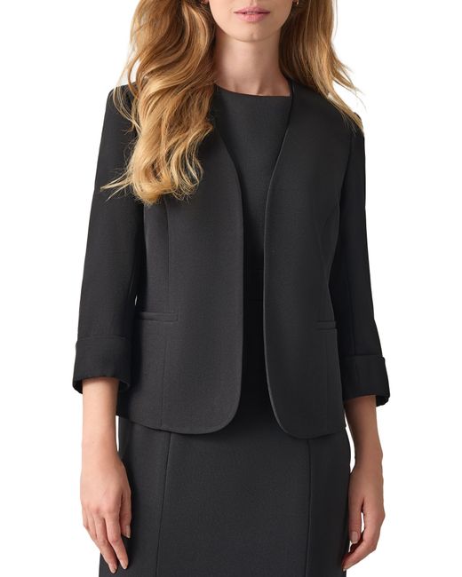 Kasper Black Cardigan-Style Stretch Crepe Blazer