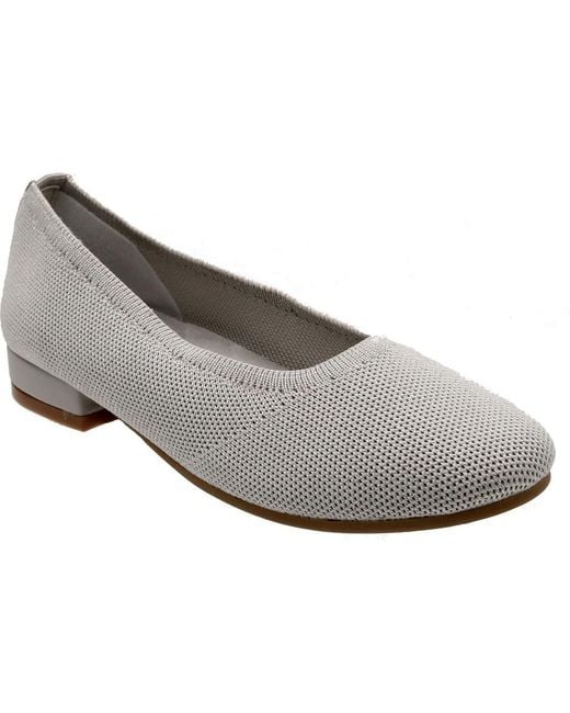 David Tate Gray Runway Ballet Flat