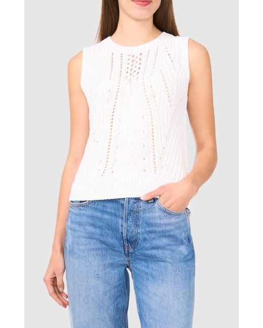 Halogen® Blue Open Stitch Sleeveless Sweater