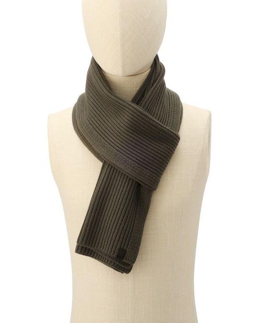 AllSaints Black Merino Wool Rib Scarf for men