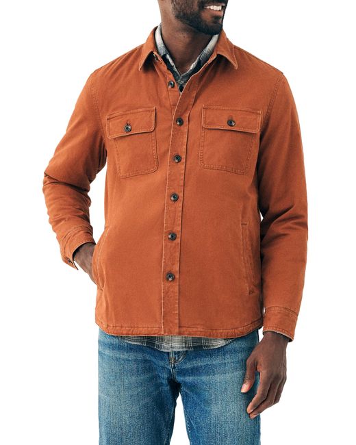 Faherty Brand Orange Cpo Blanket Lined Shirt Jacket for men
