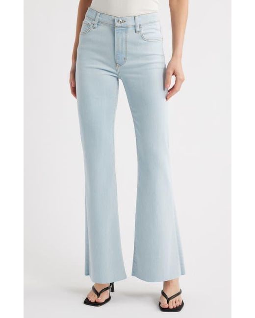 FRAME The Icon Raw Hem Flare Jeans in Blue | Lyst