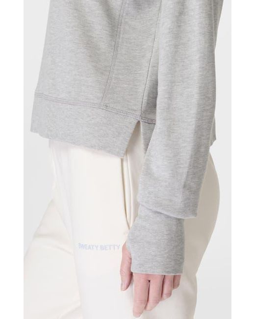 Sweaty Betty Gray After Class Organic Cotton Blend Longline Sweatshirt
