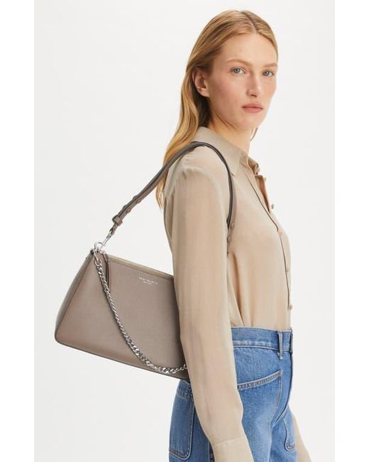 Tory Burch Brown Perry Leather Shoulder Bag