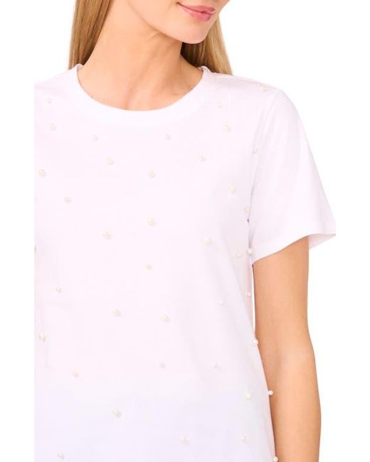 Cece Blue Pearly Beaded Top