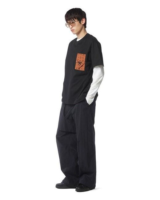 MCM Black Monogram Patch Pocket T-Shirt for men
