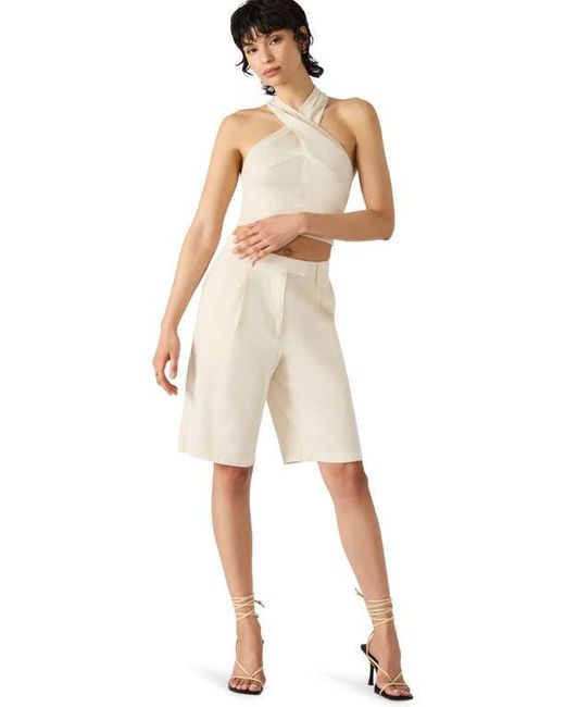 Steve Madden Natural Ivana Linen Blend Bermuda Shorts