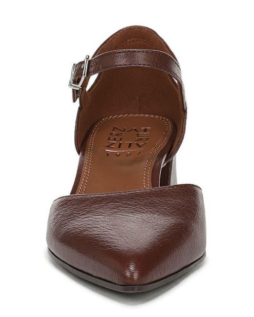 Naturalizer Women's Brown Maddox Ankle Strap Pointed Toe Pump