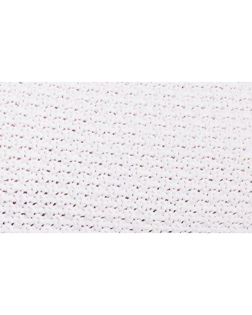 NIC+ZOE White Tuck Open Stitch Short Sleeve Cotton Sweater