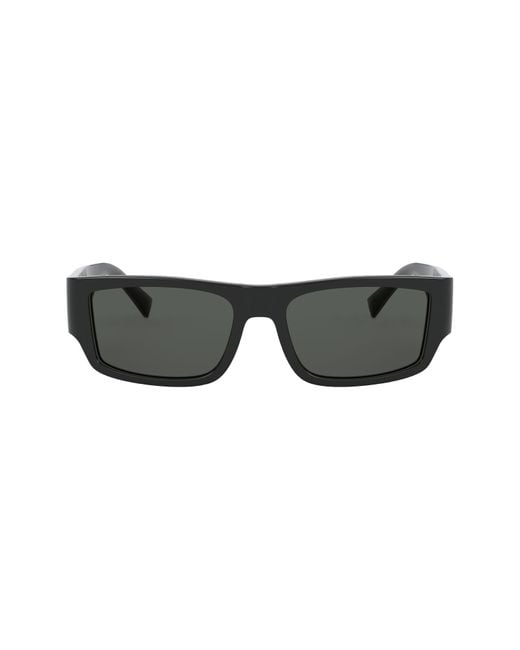 Versace Black 56mm Polarized Rectangular Sunglasses for men