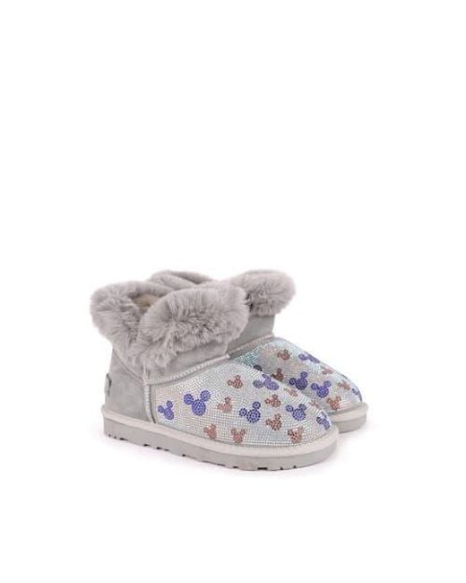 MOA Gray Micro-Stud Mickey Winter Boots