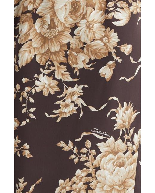 Dolce & Gabbana Multicolor Rose Print Silk Stretch Charmeuse Sheath Dress