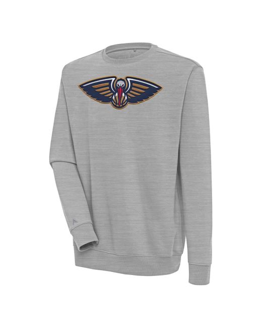 Antigua Gray New Orleans Pelicans Victory Pullover Sweatshirt At Nordstrom for men