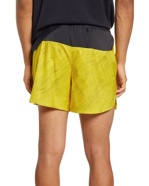 Nike Synthetic Drifit Flex Stride Performance Running Shorts in Yellow