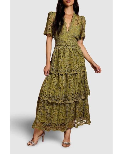 plus size tan lace dress Plus-Size Long Prom Dress with Puff Sleeves main image 1