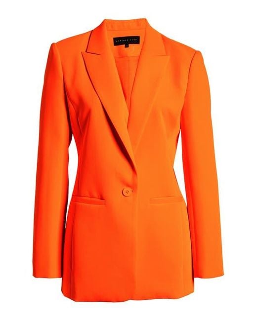 Endless Rose Orange Tailored Single Button Blazer