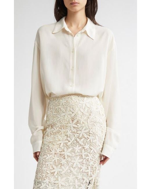 Totême  White Classic Crepe Button-Up Shirt