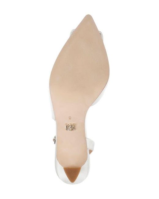 Badgley Mischka White Graciella Slingback Half D'Orsay Pointed Toe Pump