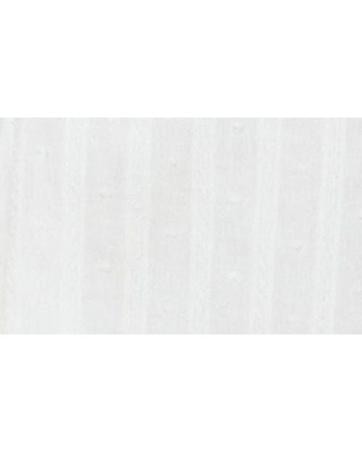 Princess Polly White Rabatia Swiss Dot & Tonal Stripe Cotton Minidress