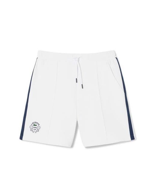 Lacoste White Performance Piqué Tennis Shorts for men