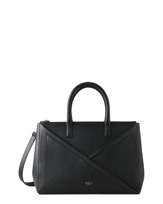 Mulberry Black Micro M Zipped Leather Top Handle Bag