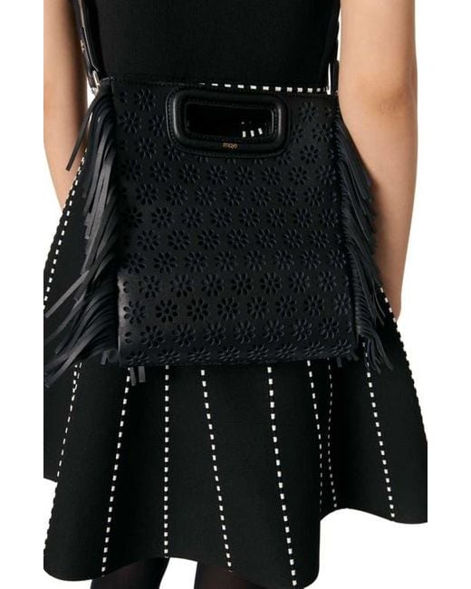 Maje Black Cropped Short Sleeve Cardigan