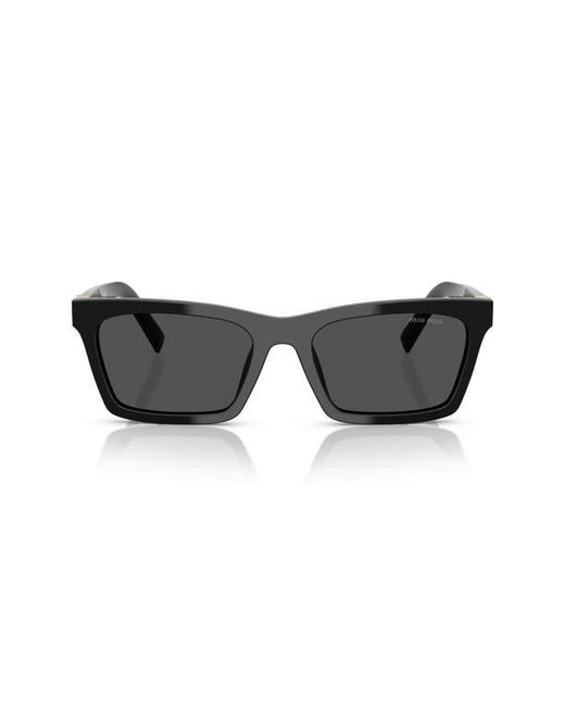 Miu Miu Black 55Mm Rectangular Sunglasses