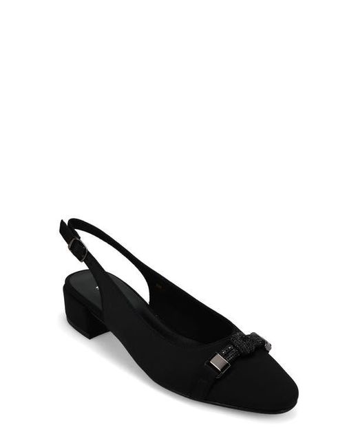 Vaneli Black Jeweled Slingback Block Heel Pumps