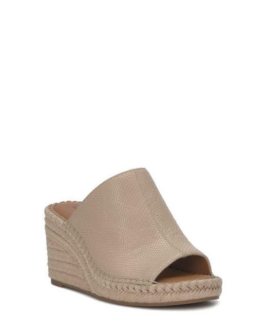 Lucky Brand Brown Cabriah Espadrille Platform Wedge Slide Sandal