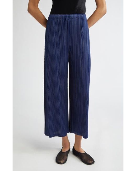 Pleats Please Issey Miyake Merry Bicolor Ankle Wide Leg Pants in